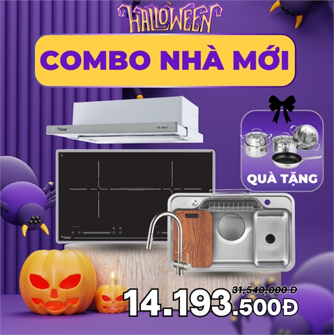 Combo Nhà Mới - Bếp hút chậu vòi bộ nồi